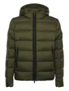 Fay Double-front Nylon Down Jacket In Green