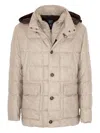 Fay Long-sleeved Cotton Jacket In Neutral
