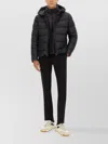 Fay Hooded Quilted Jacket Side Pockets In Black
