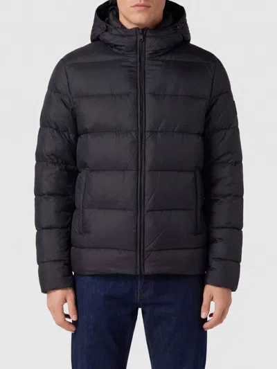 Fay Hooded Quilted Nylon Short Puffer Jacket With Zip Closure In Purple