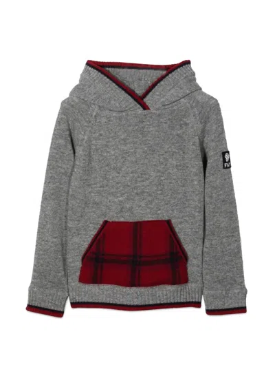 Fay Kids' Hooded Shirt In Grey