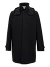 Fay Hooded Snap-fastening Parka In Black