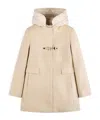 Fay Front Nylon Toggle Double Breasted Coat In Nude