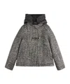 Fay Herringbone Toggle Coat In Black