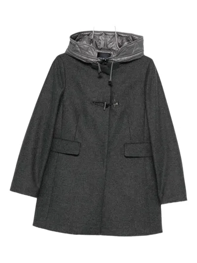 Fay Hooded Toggle Coat In Black
