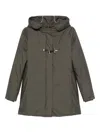 Fay Hooded Coat With Side Pockets And Long Sleeves In Green