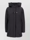 Fay Toggle Coat In Black Wool Blend Fabric In Black