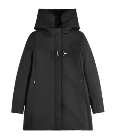 Fay Hooded Toggle-fastening Coat In Black