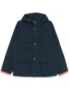 Fay Archive Windbreaker Jacket In Rep Nylon In Blue