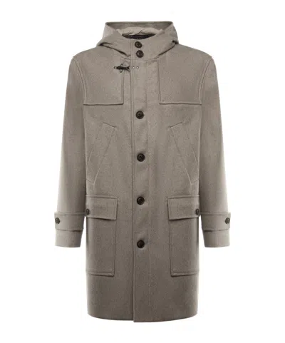 Fay Hooded Wool-blend Coat In Gray