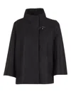 Fay Wool-blend Cape With Hook Closure In Black
