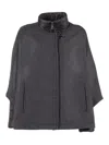 Fay Boxy Dark Grey Wool Cape In Gray