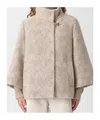 Fay Hook-closure Cape Coat In Brown