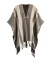 Fay Hook-closure Fringed Poncho In Multi
