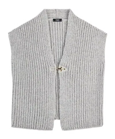FAY FAY HOOK-CLOSURE MOHAIR WAISTCOAT