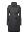 Fay Romantic Coat In Melange Wool Cloth In Black