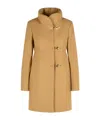 Fay Hook-closure Wool Coat In Brown