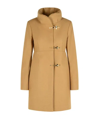 FAY FAY HOOK-CLOSURE WOOL COAT