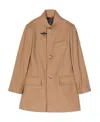 Fay Hook-detail Single-breasted Coat In Nude
