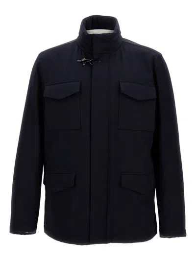 FAY HOOK-FASTENING FLAP-POCKET JACKET