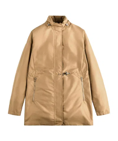 Fay Hook Waist Water-repellent Jacket In Brown