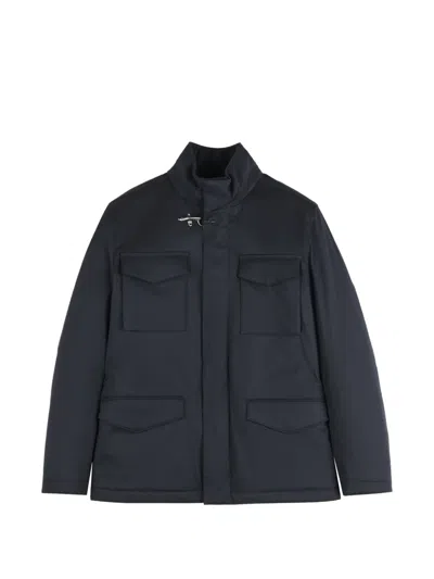 Fay Hook-fastening Field Jacket In Blue