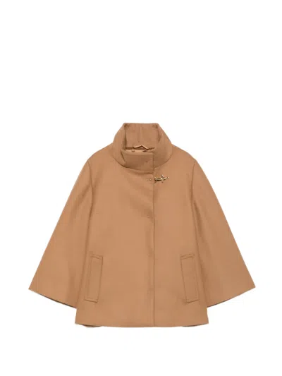 Fay Hook-fastening Funnel-neck Jacket In Neutral