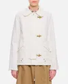 Fay Cotton Casual Jacket With Unique Fastening System In White