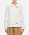 Fay Classic White Jacket With Collar And Gold-tone Hardware In White
