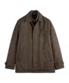 Fay Houndstooth Button-fastening Jacket In Brown