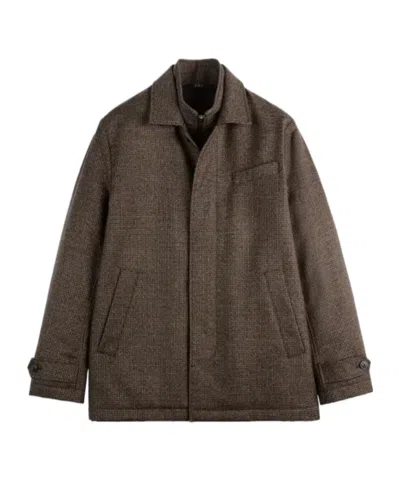 FAY HOUNDSTOOTH BUTTON-FASTENING JACKET