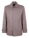 Fay Houndstooth Button-fastening Jacket In Burgundy
