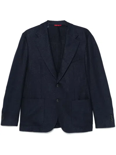 Fay Interwoven Blazer In Blue