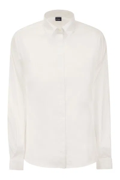 Fay Italian Neck Shirt In White