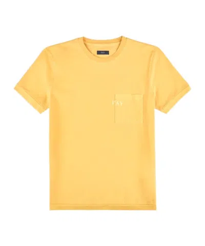Fay Item O-neck Short-sleeved T-shirt In Yellow