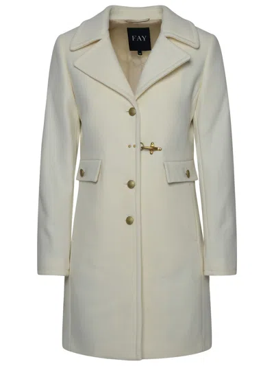 Fay Ivory Virgin Wool Blend Coat Women