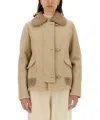 Fay Textured Wool Jacket With Plush Collar In White