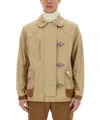 Fay Jacket With Contrast Detailing And Front Pocket In Neutral