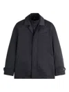 Fay Tailored Black Coat With Notched Collar