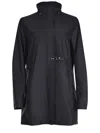 Fay Technical Poplin Virginia Overcoat With Adjustable Drawstring In Blue