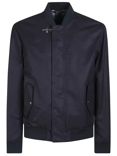 Fay Travel Short Nylon Bomber Jacket In Black