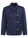 Fay Relaxed-fit Jacket With Button-up Front In Blue