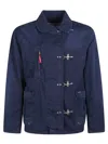 Fay Relaxed-fit Jacket With Button-up Front In Blue