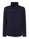 Fay Stretch Cotton And Wool Short Field Jacket Jackets Blue In Blue