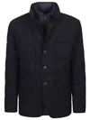 Fay Double-breasted Down Jacket In Blue