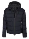 Fay Double-front Down Jacket In Calendered Poplin In Blue