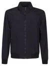 Fay High-neck Zip-front Bomber Jacket In Blue