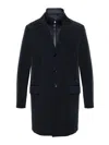 Fay Coat Logo Embroidered Rear Vents In Blue