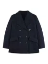 Fay Women Wool Pacoat In Blue