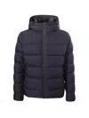 Fay Double Front Feather Jacket In Blue